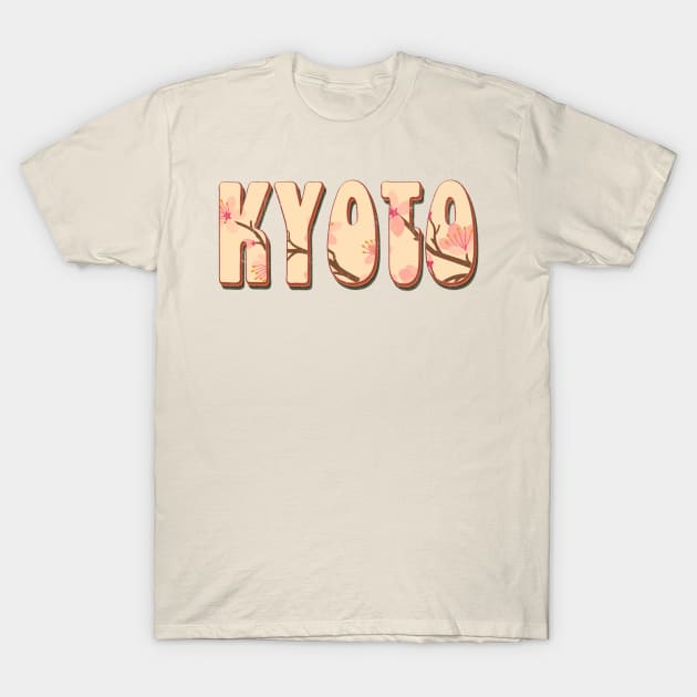 Kyoto Japan Retro Vintage Cherry Blossom T-Shirt by Happy as I travel